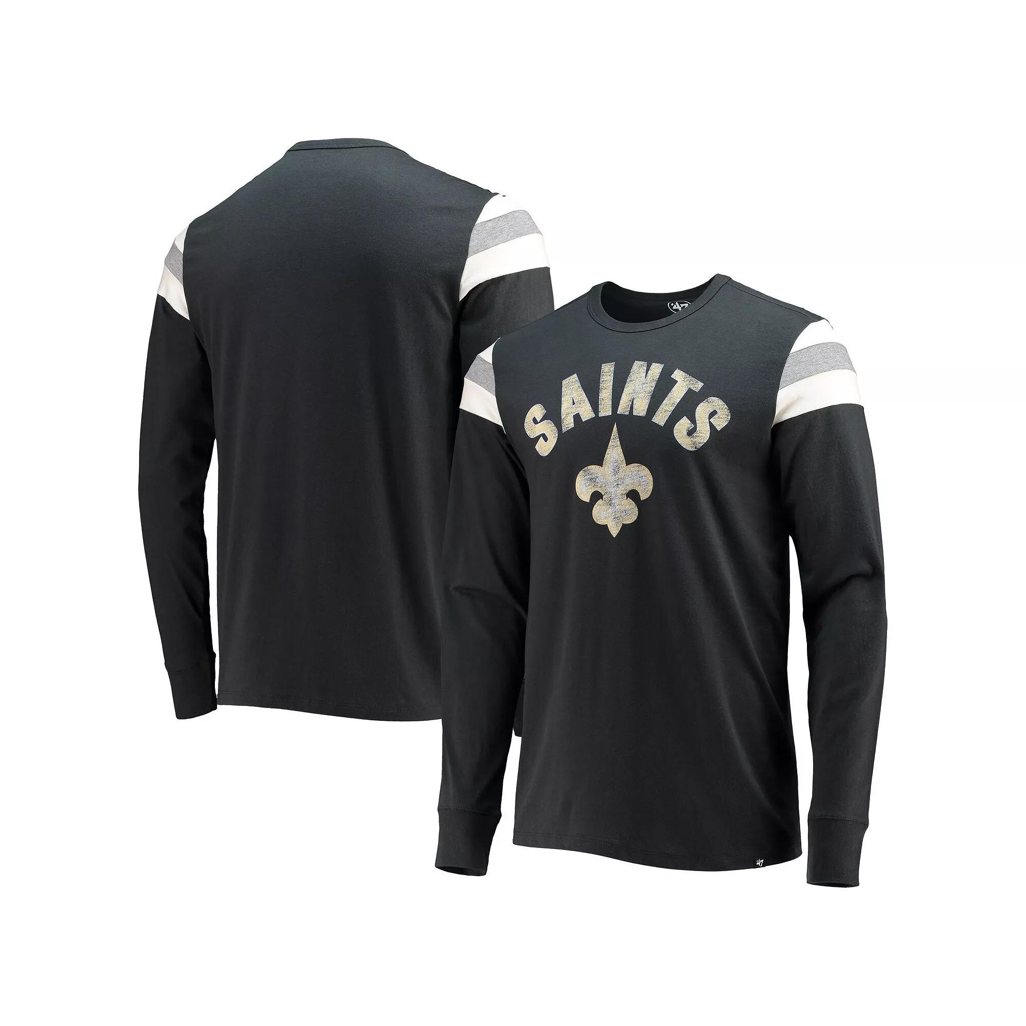 Men's '47 Black New Orleans Saints Franklin Rooted Long Sleeve T-Shirt,  Product Image