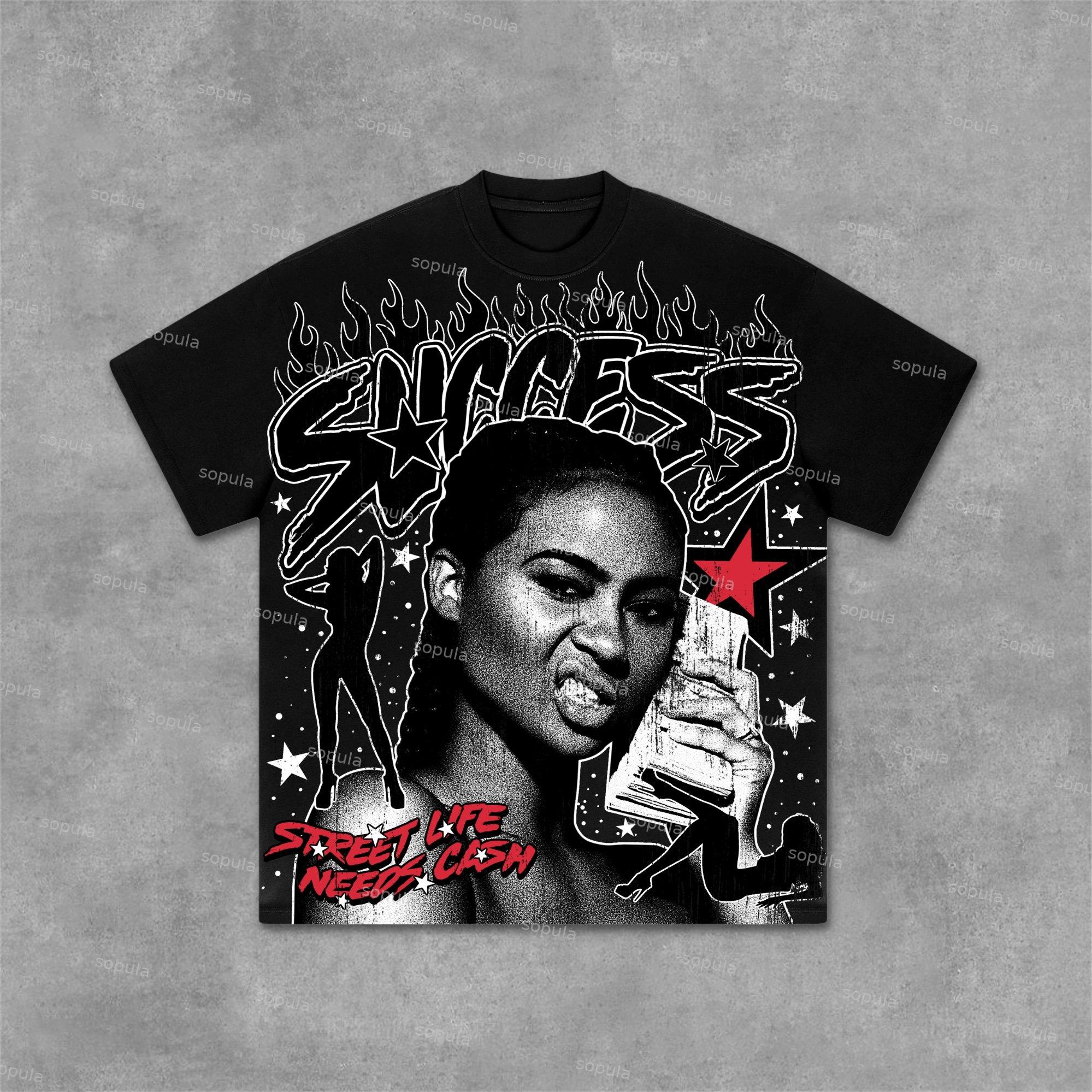 Sopula Money Street Vintage Graphic 100% Cotton T-Shirt Product Image