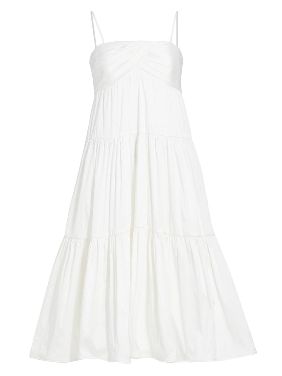 Womens Satin Trapeze Midi-Dress Product Image