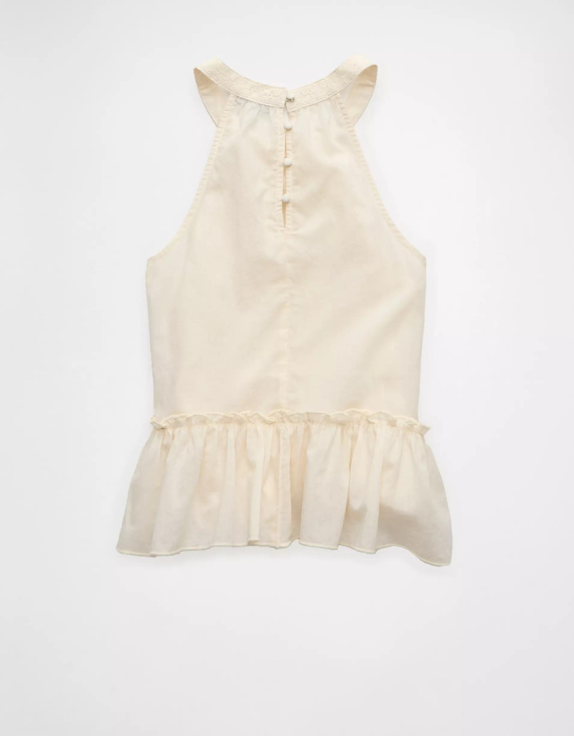 AE Embroidered Halter Tank Top Product Image