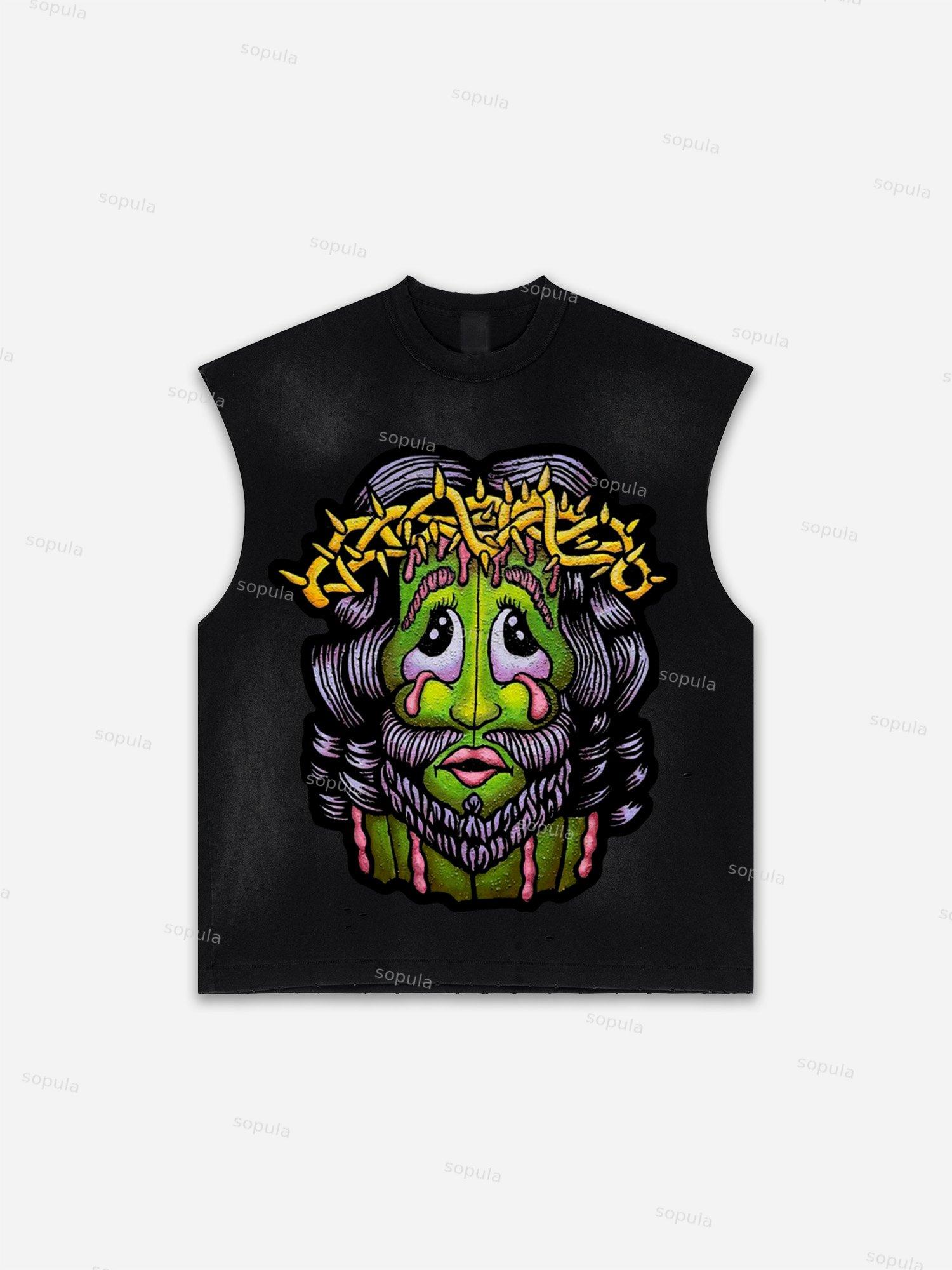 Western Eagle Graphic Men's Washed Tank Top Sleeveless Shirts Product Image