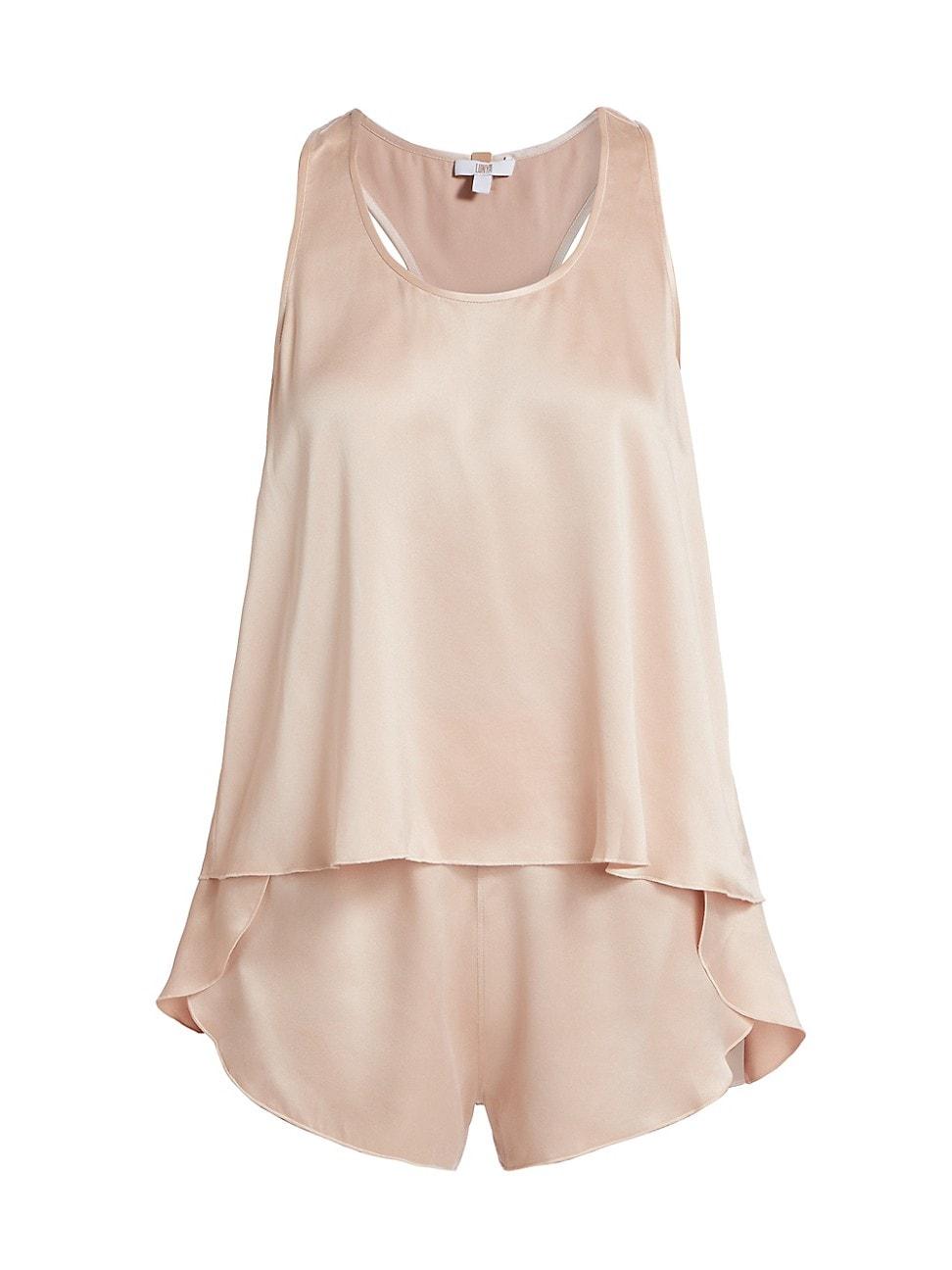 Womens Washable Silk Tulip-Back Pajama Set Product Image