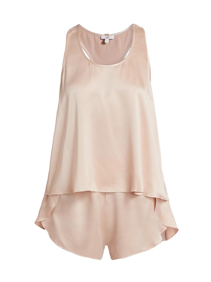 Womens Washable Silk Tulip-Back Pajama Set Product Image