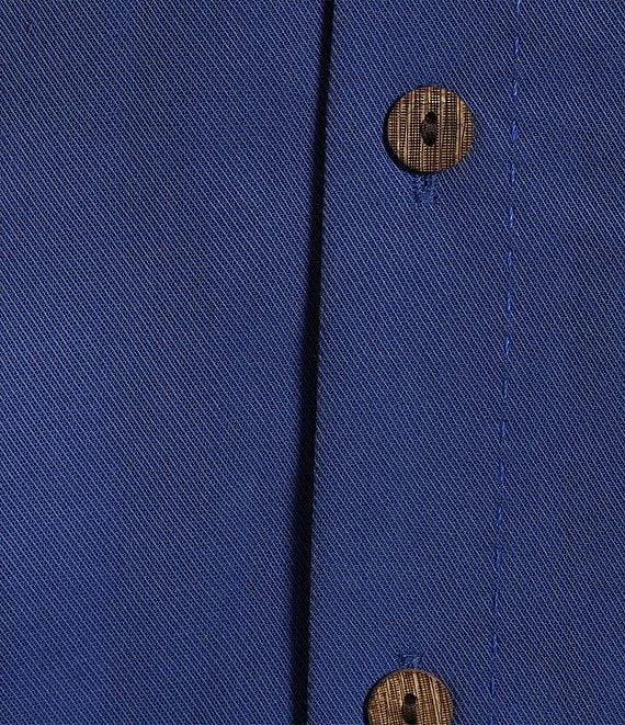 Caribbean Solid Pick Stitch Short Sleeve Woven Camp Shirt Product Image