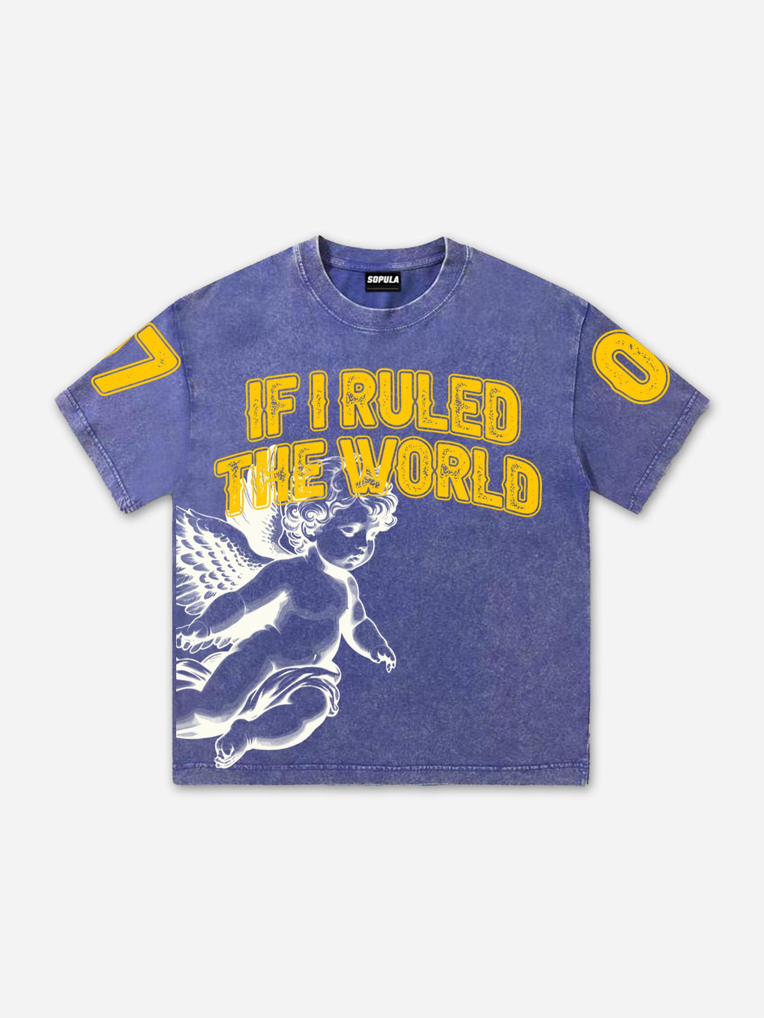 Mindstar-burning Thinking-retro Pattern Acid Wash T-shirt Product Image