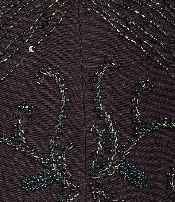 Pisarro Nights Plus Size Size V-Neck Short Sleeve Beaded Gown Product Image