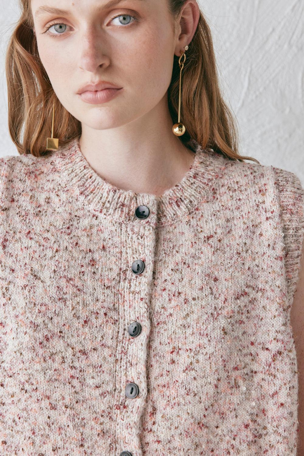 Anaya Knit Vest Pink Marle Product Image