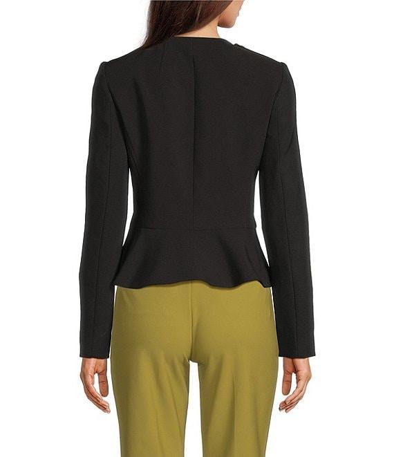 DKNY by Donna Karan Tech Tailoring Ruffle Back Zip Front Jacket Product Image