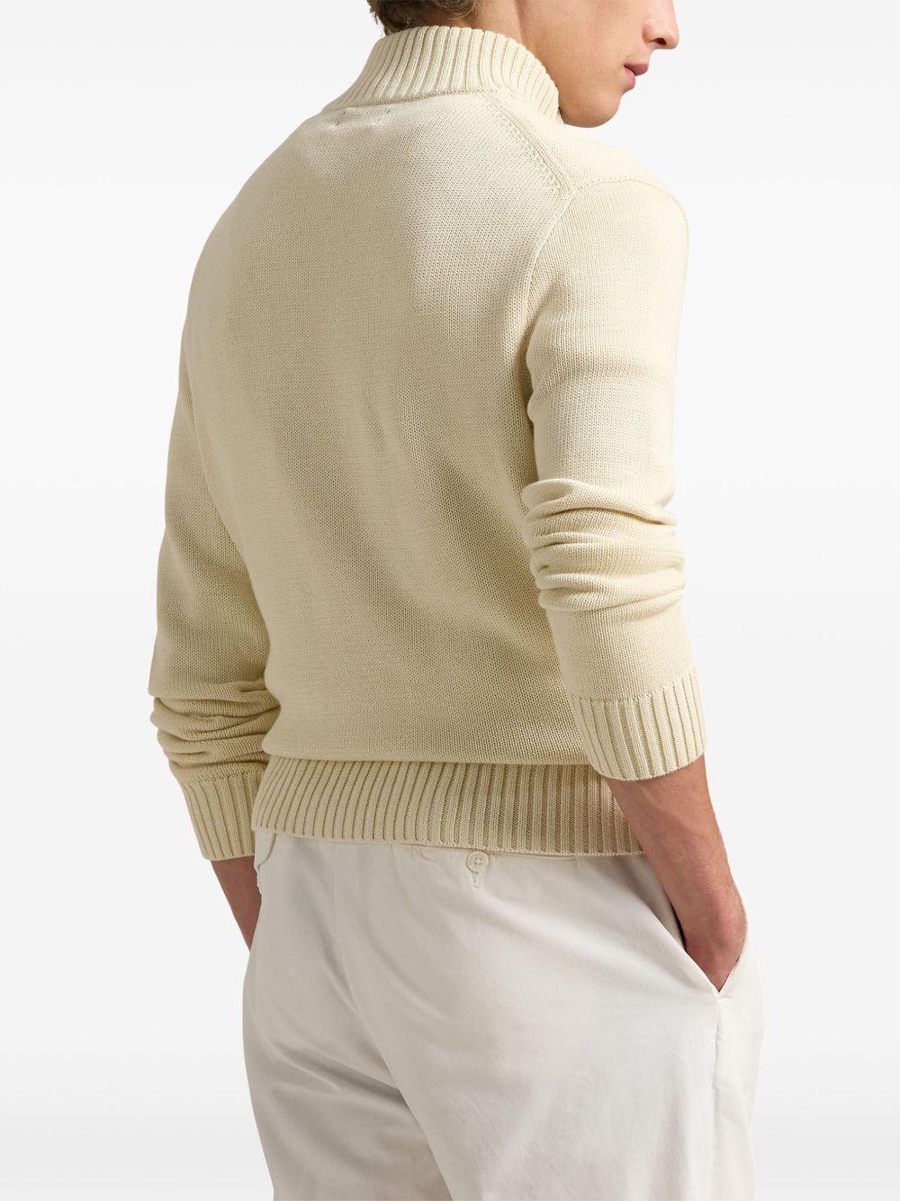 embroidered-logo polo sweater Product Image