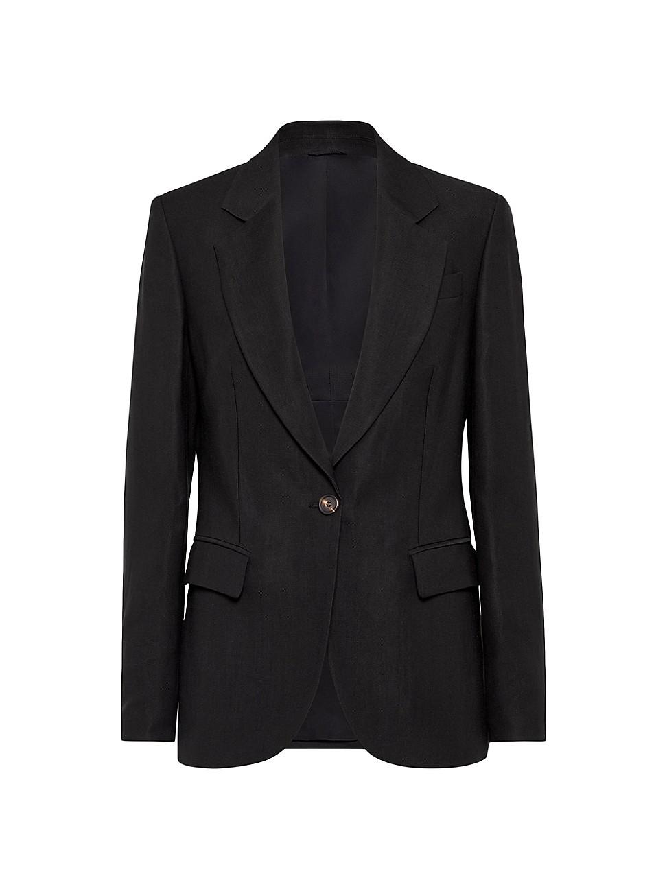 Womens Viscose and Linen Fluid Twill Blazer Product Image