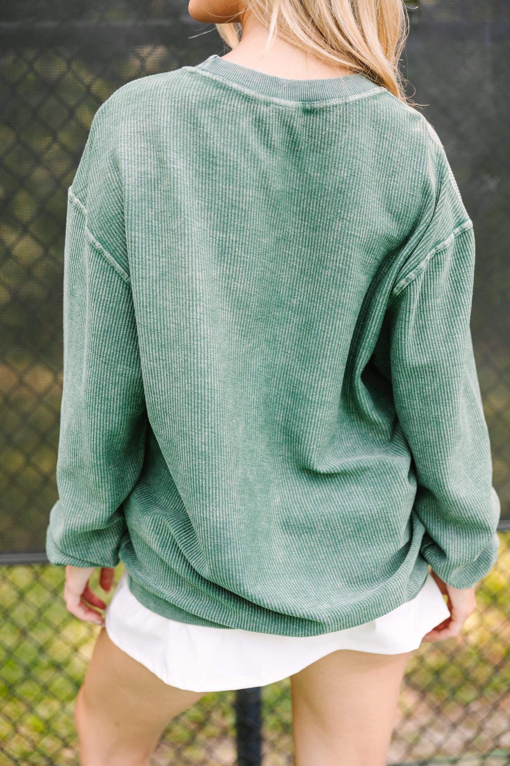 Golf Green Varsity Corded Sweatshirt Female Product Image
