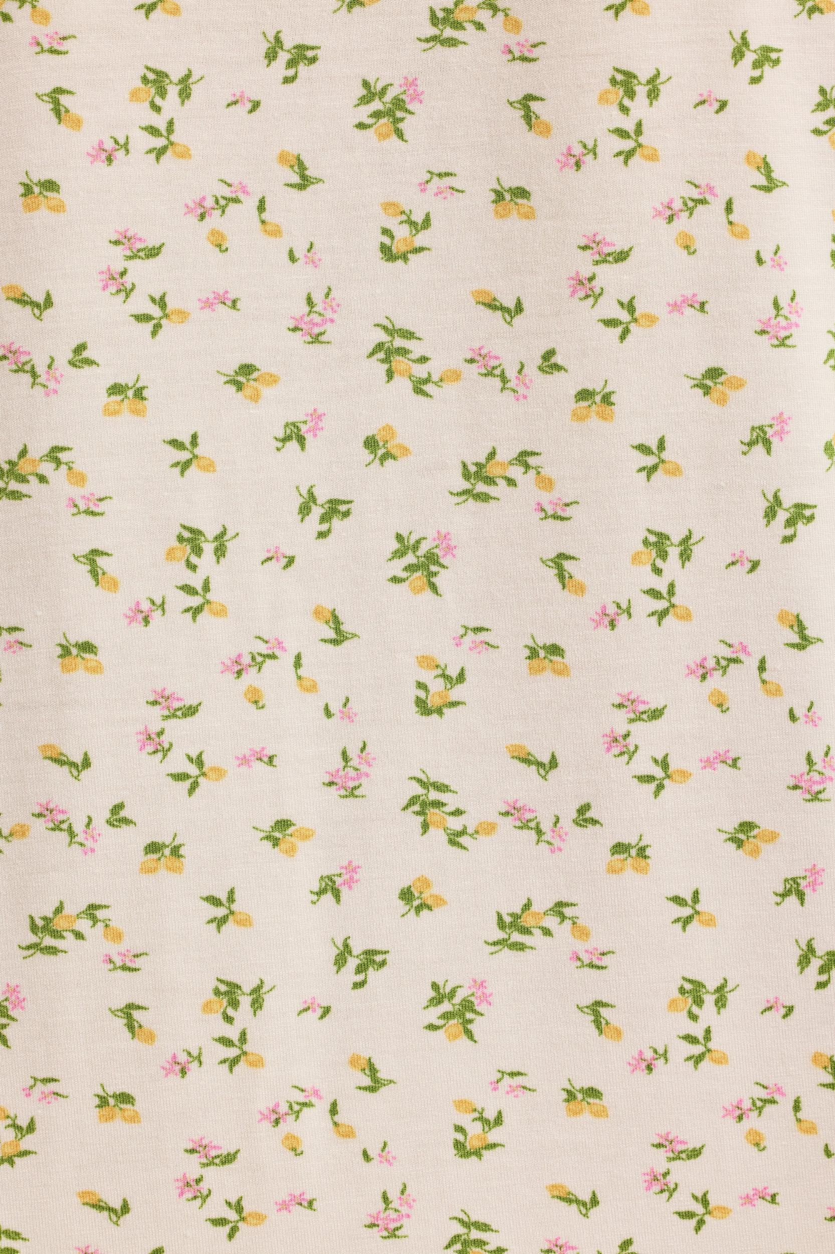 Modal Ruffle-Trim Pyjama Shorts in Lemon Print Product Image