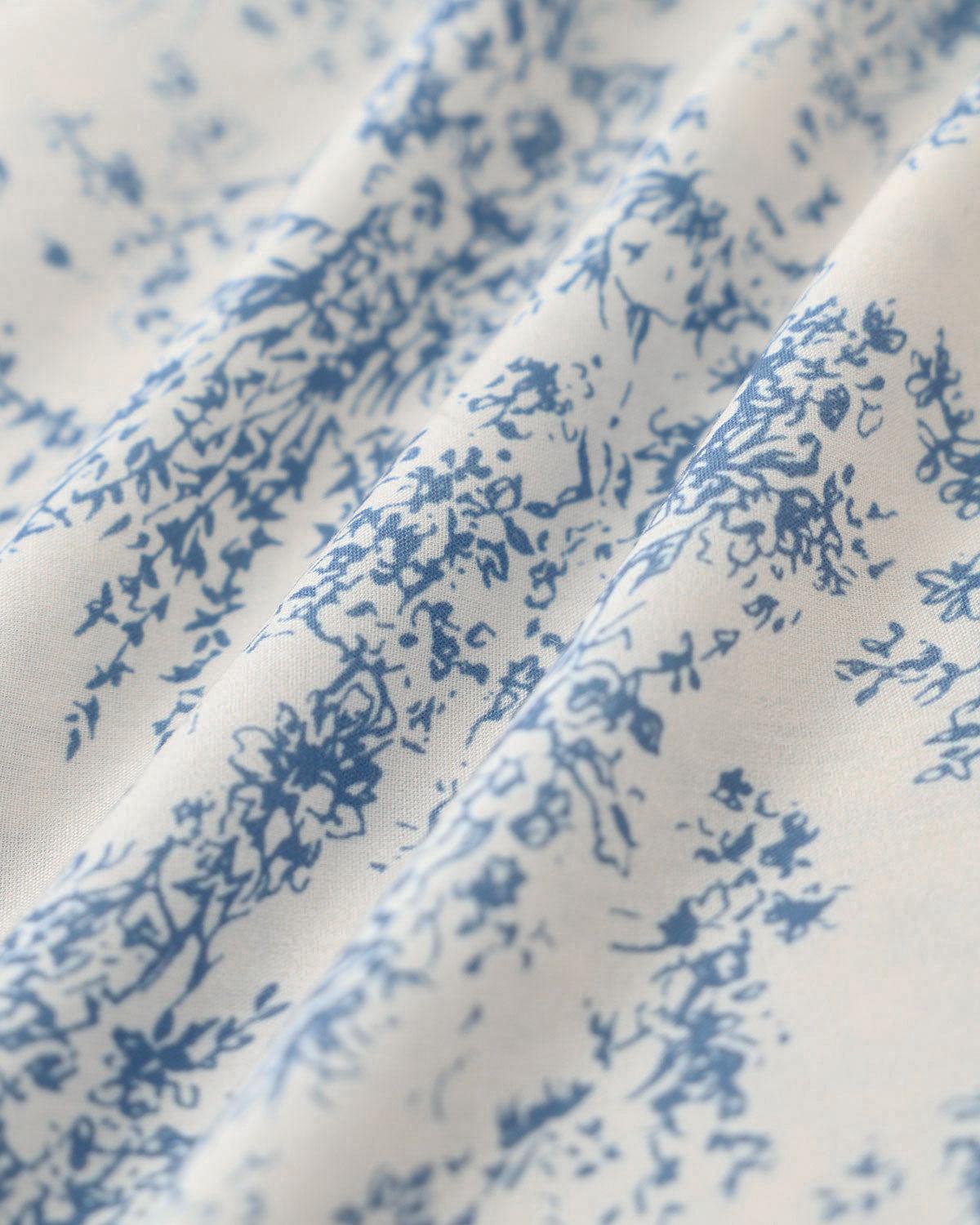 Blue Floral Ruched Slip Corset Mini Dress Product Image