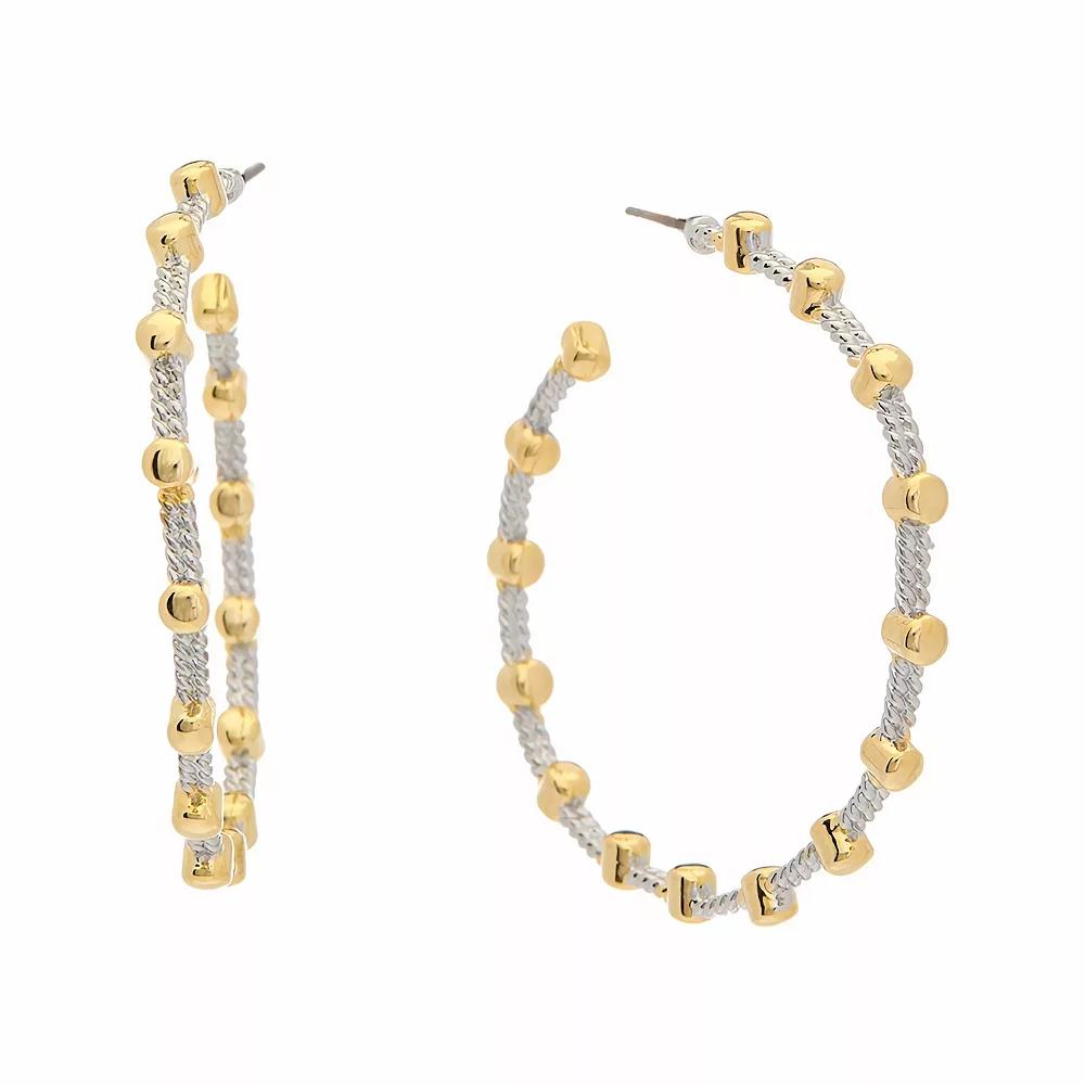 Juvell Two Tone 18k Gold Plated Hoop Earrings, Women's Product Image