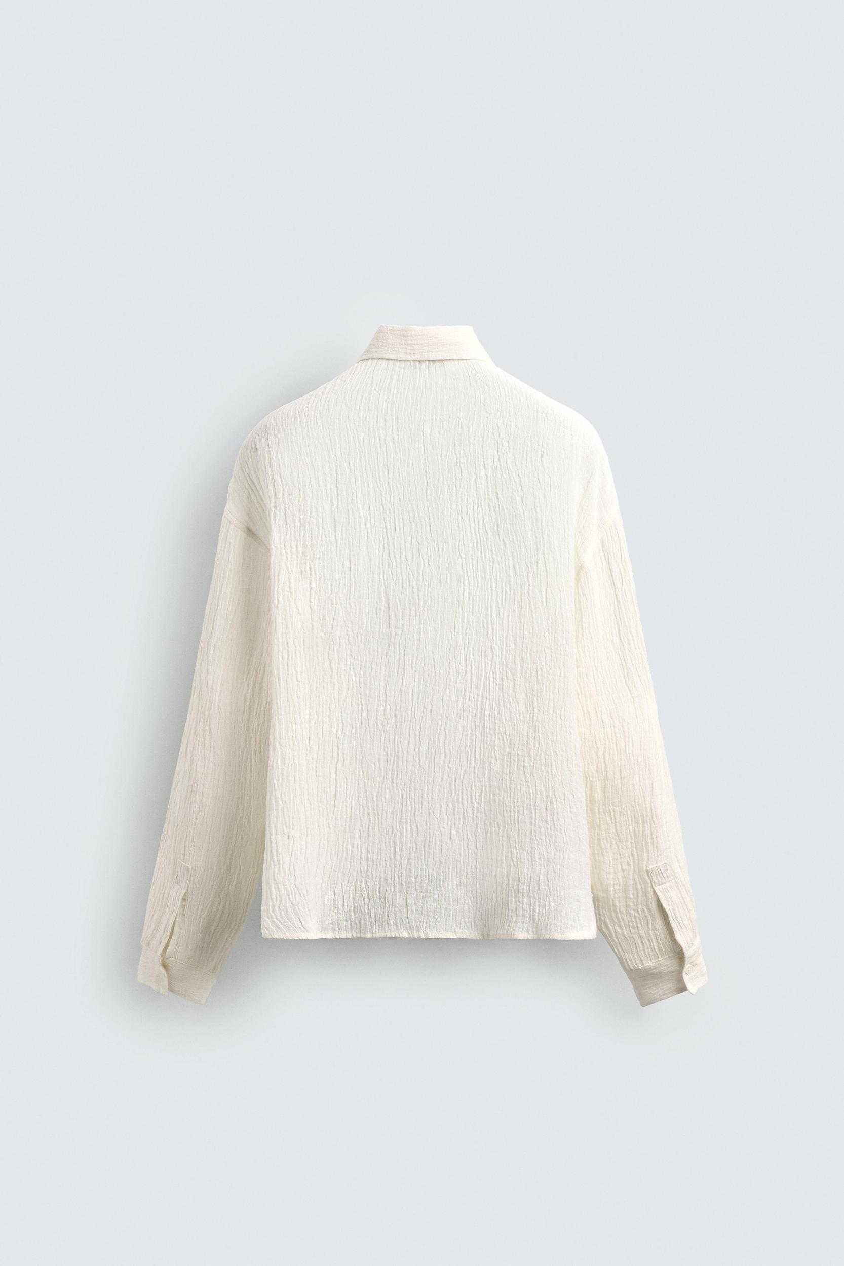 100% CRINKLED LINEN SHIRT Product Image