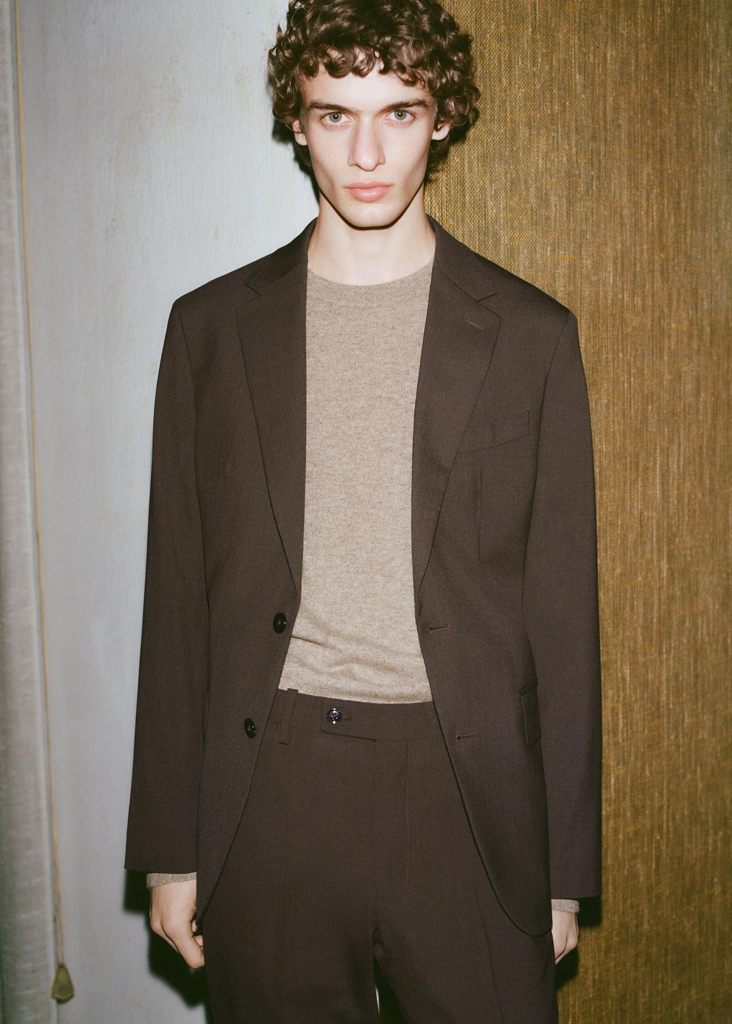 Super slim-fit suit jacket in stretch fabric - Men | MANGO USA Product Image