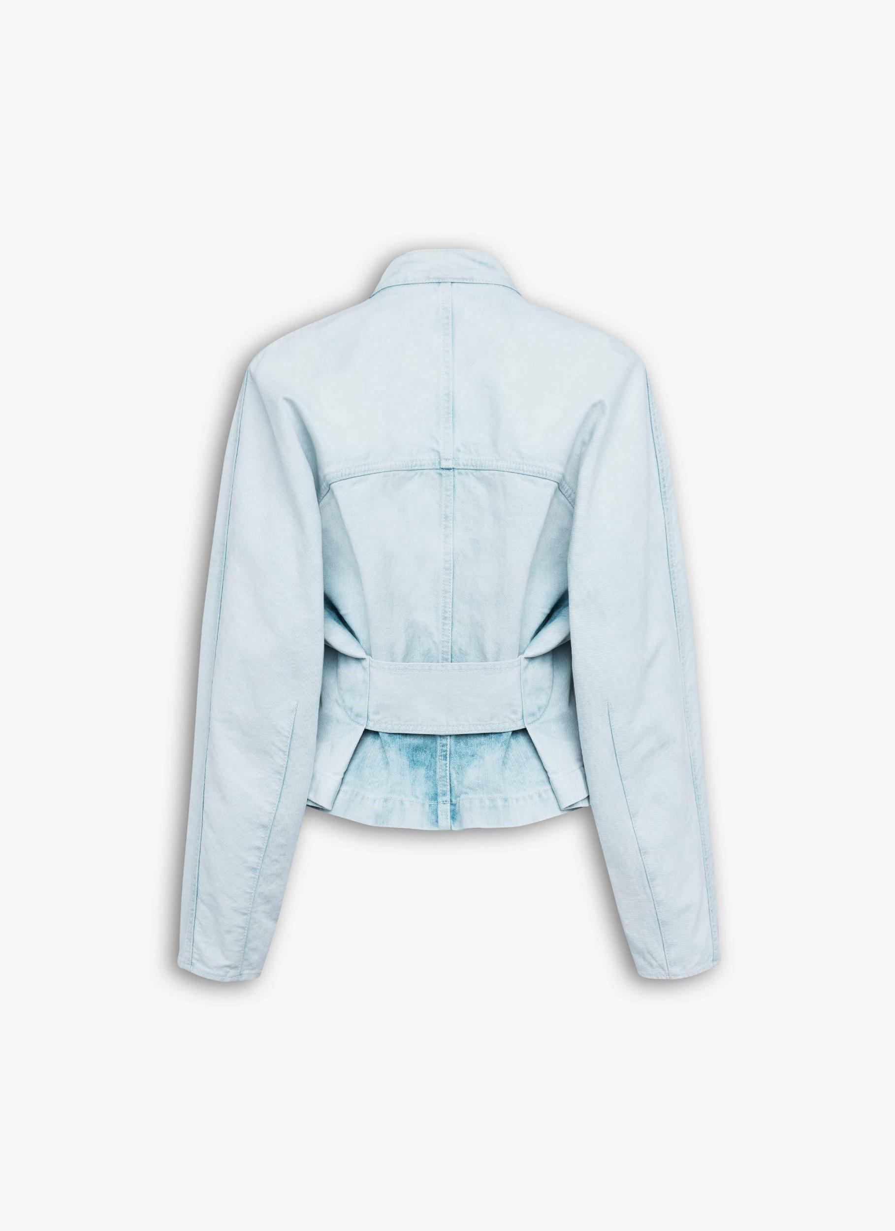 LIGHT BLUE ROUND DENIM JACKET Product Image