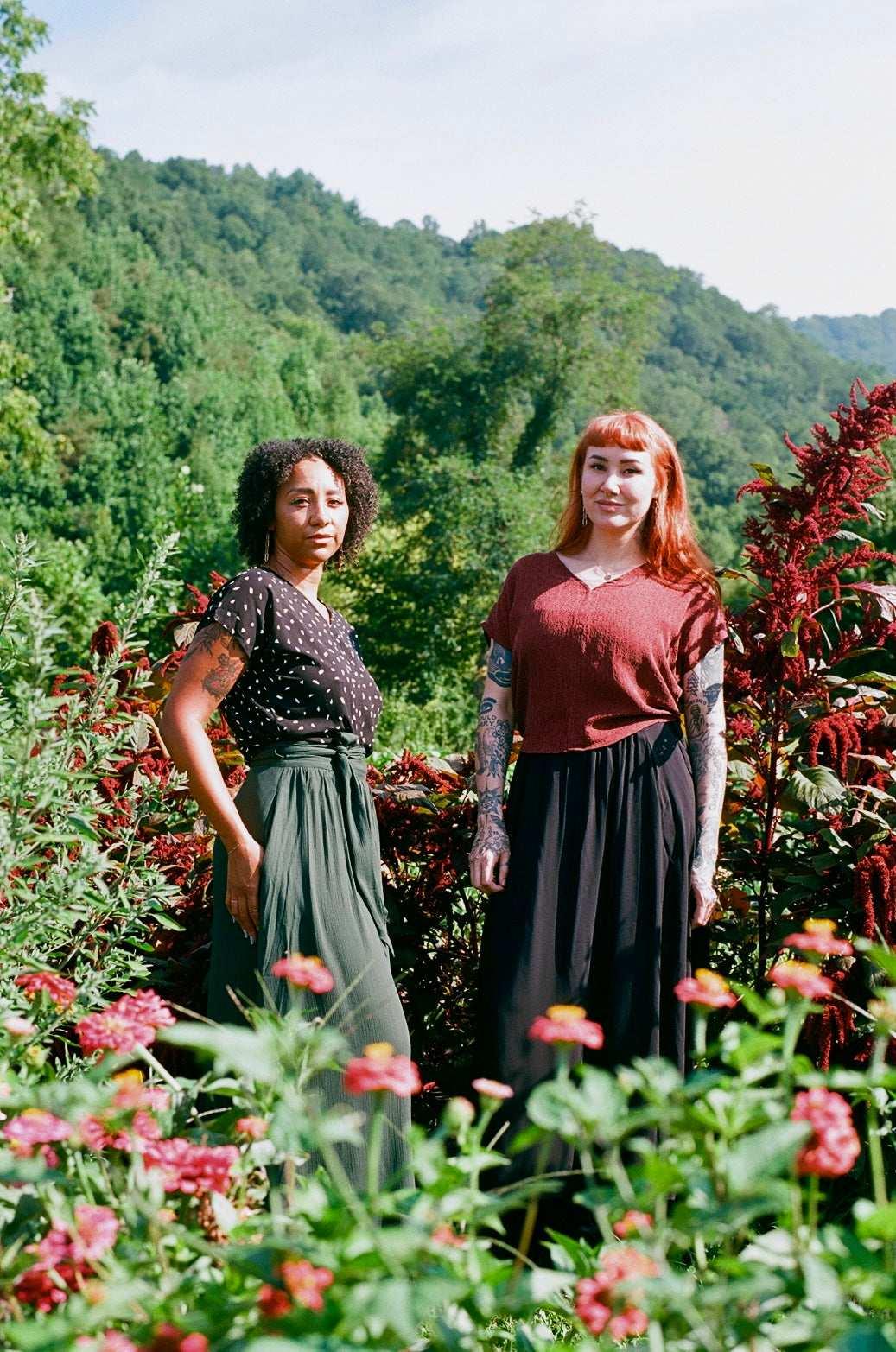 Maxi Wrap Skirt in Emerald Crepe Product Image