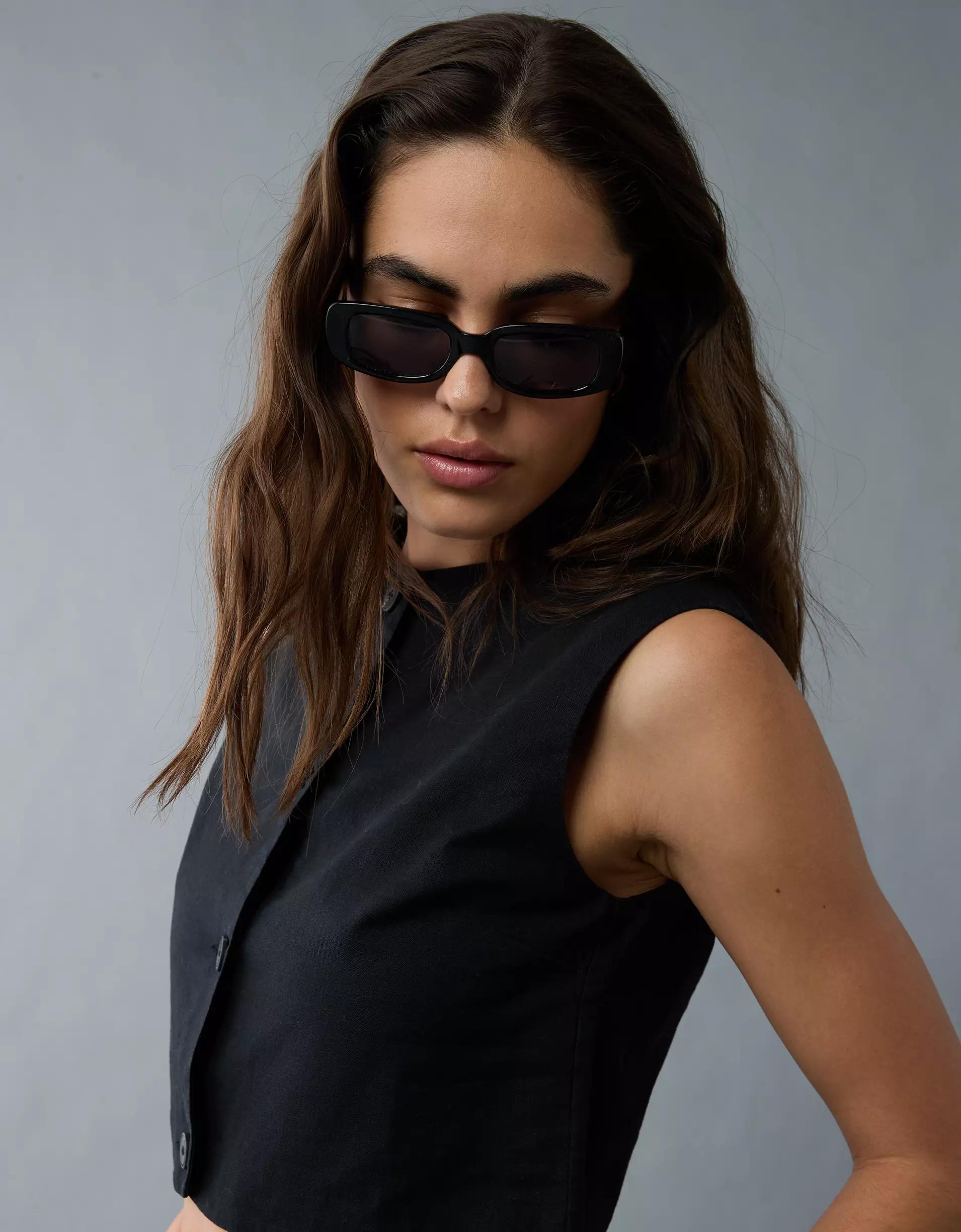 AE Boxy Button-Up Crop Top Product Image