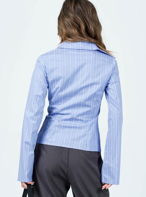 Anni Pinstripe Shirt Blue Product Image