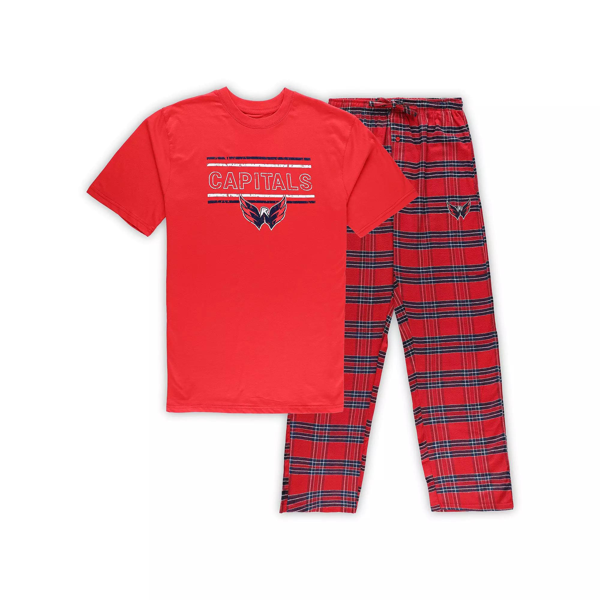 Men's Red Washington Capitals Big & Tall T-Shirt & Pajama Pants Sleep Set,  Product Image