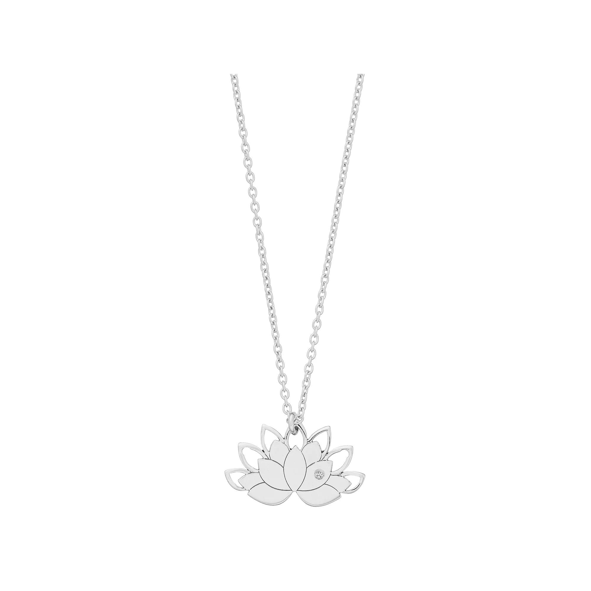 Sterling Silver Lotus Pendant Necklace, Women's, Size: 18" Product Image