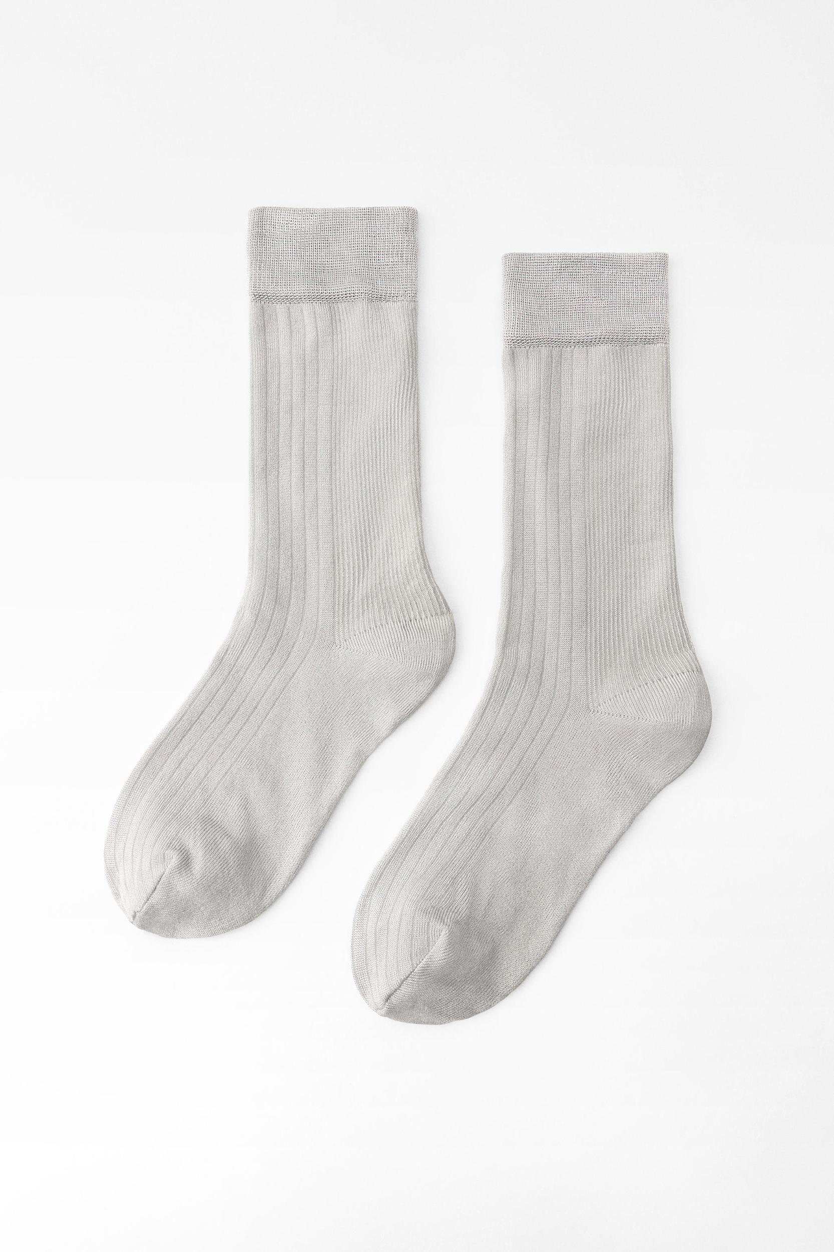 PURL KNIT KNEE SOCKS Product Image