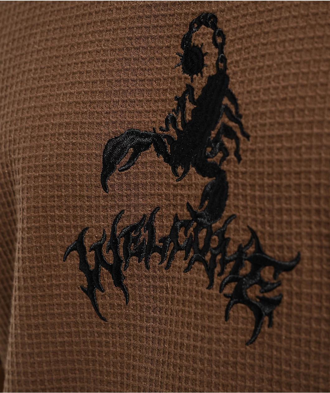 Welcome Stinger Brown Waffle Knit T-Shirt Product Image