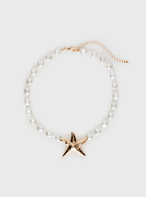 Sea Life Pearl Necklace Gold Product Image