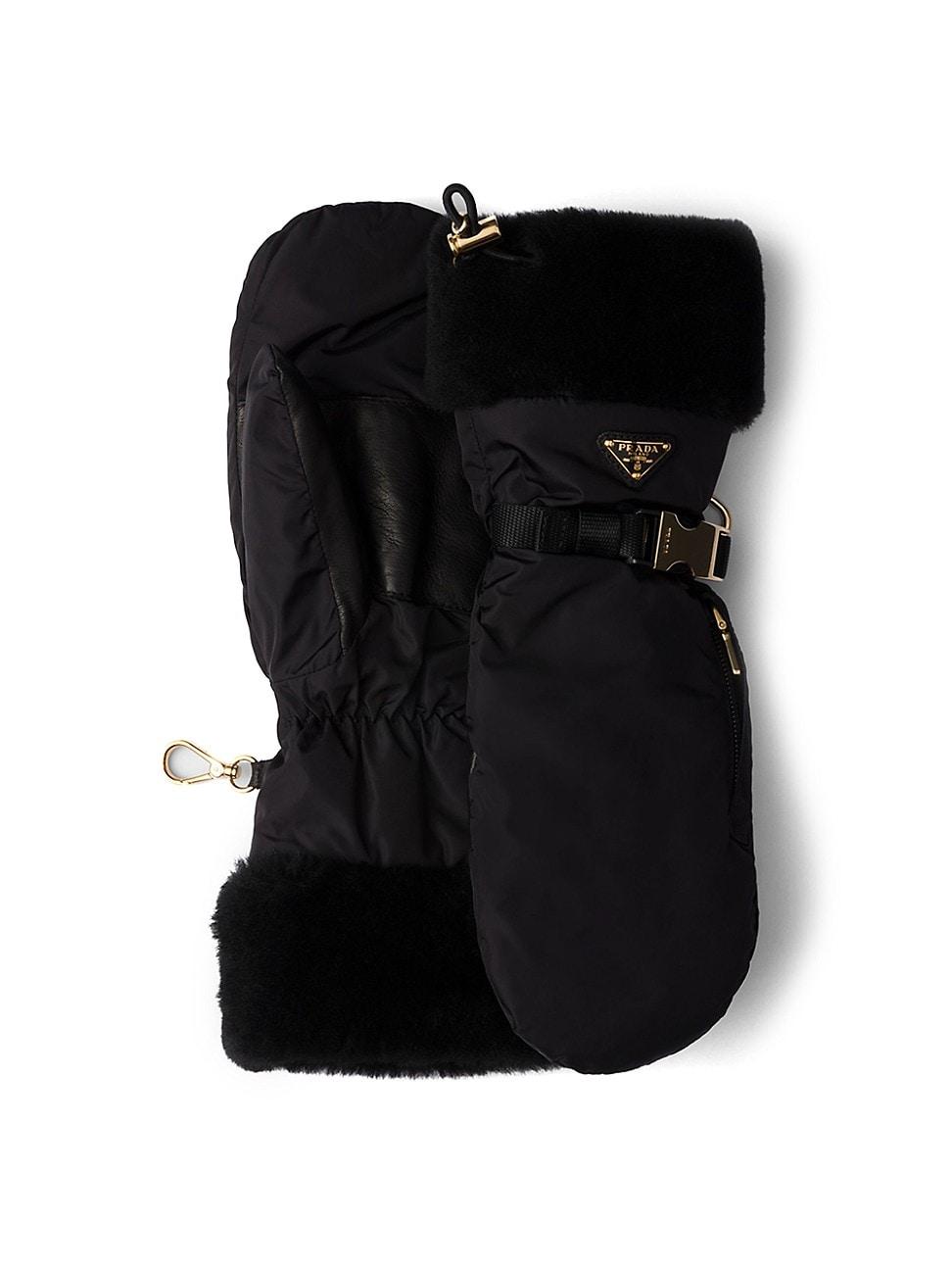 Womens Re-Nylon and Shearling Mittens Product Image