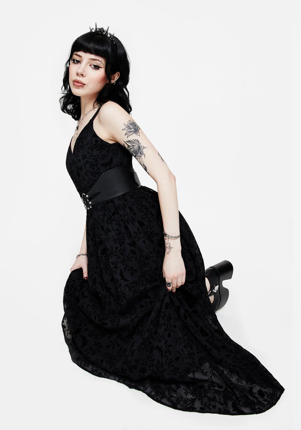 Faustina Flocked Chiffon Maxi Cami Dress Product Image