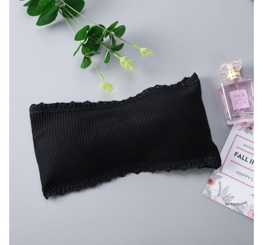 Strapless Plain Ribbed Bra Product Image