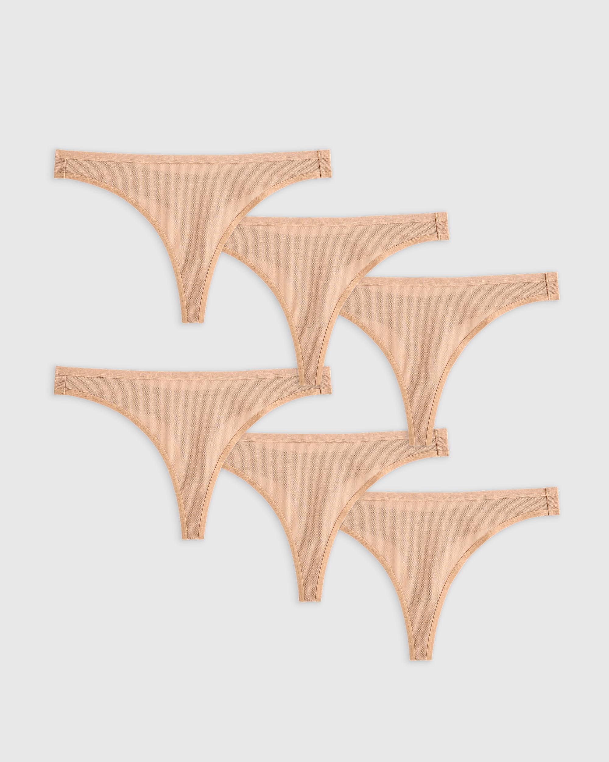 Quince | Women's Belgian Mesh Sheer Thong Nylon Product Image
