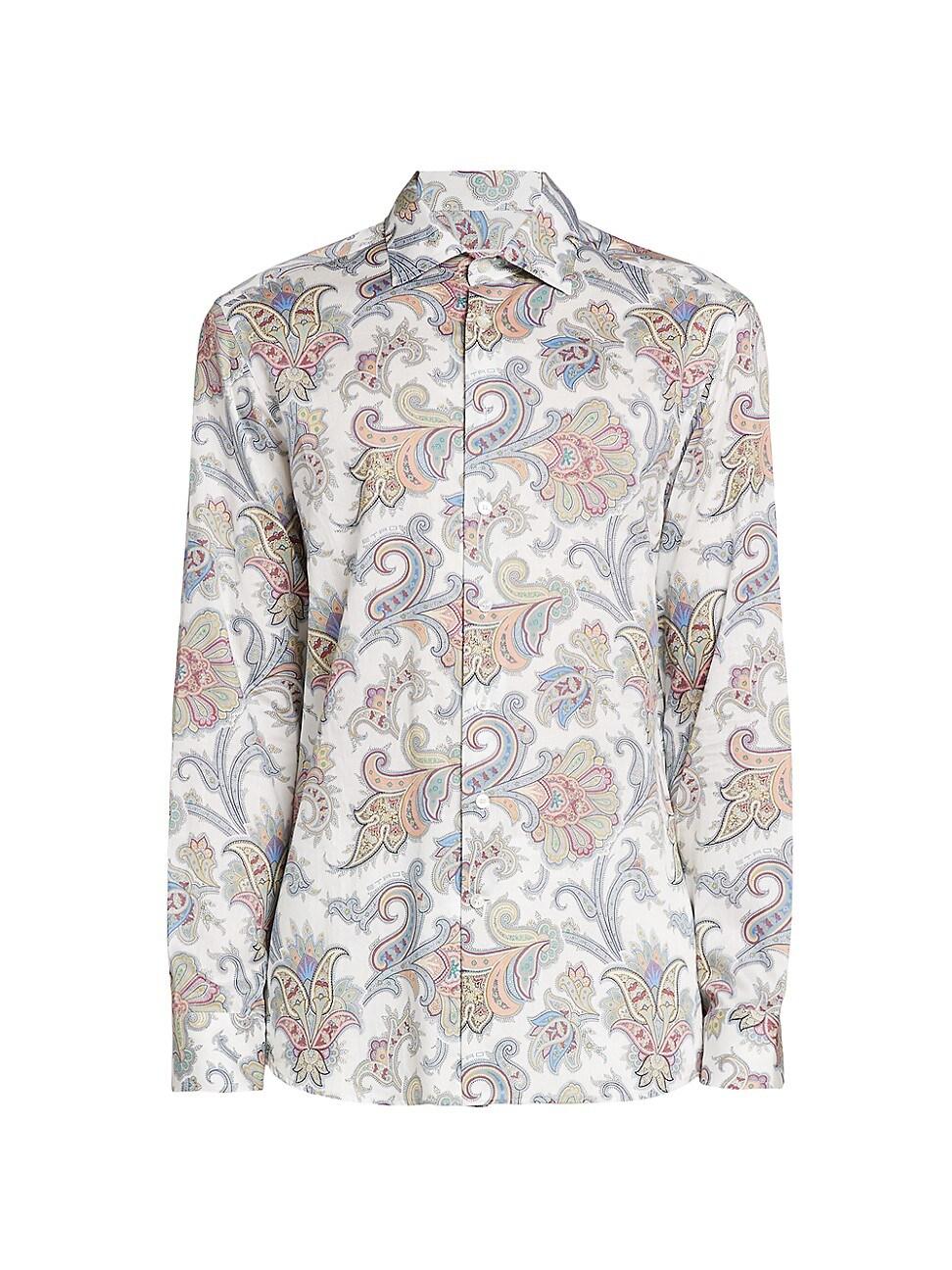 Mens Paisley Button-Front Shirt Product Image