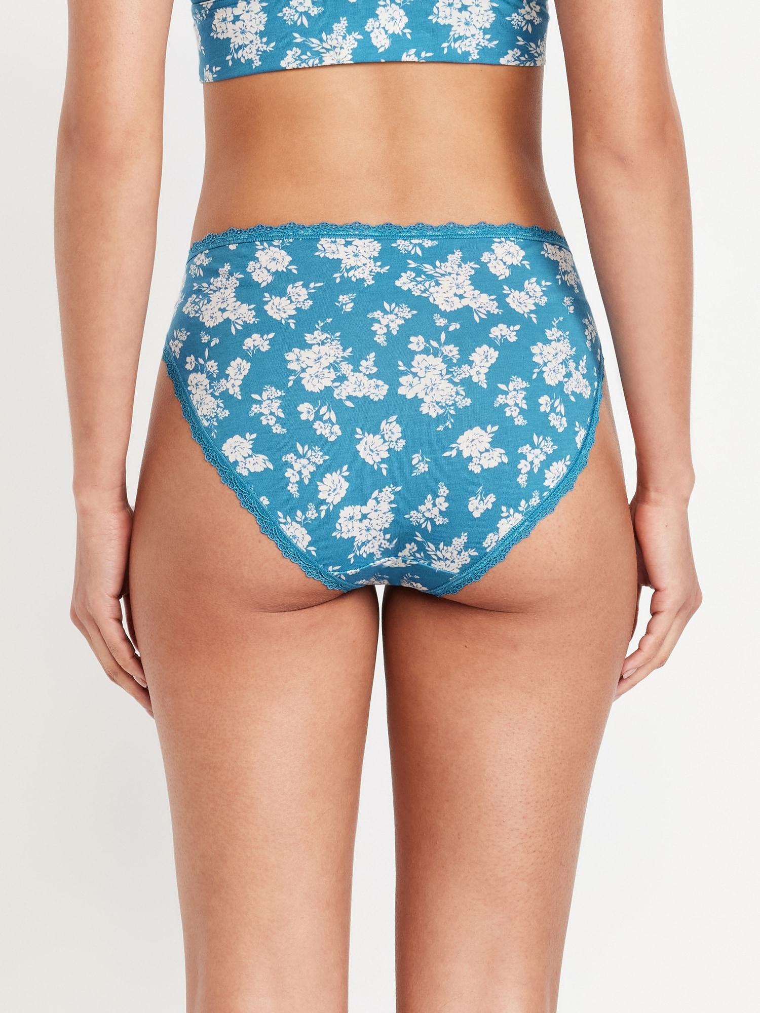 High-Waisted Lace-Trim Bikini Underwear Product Image