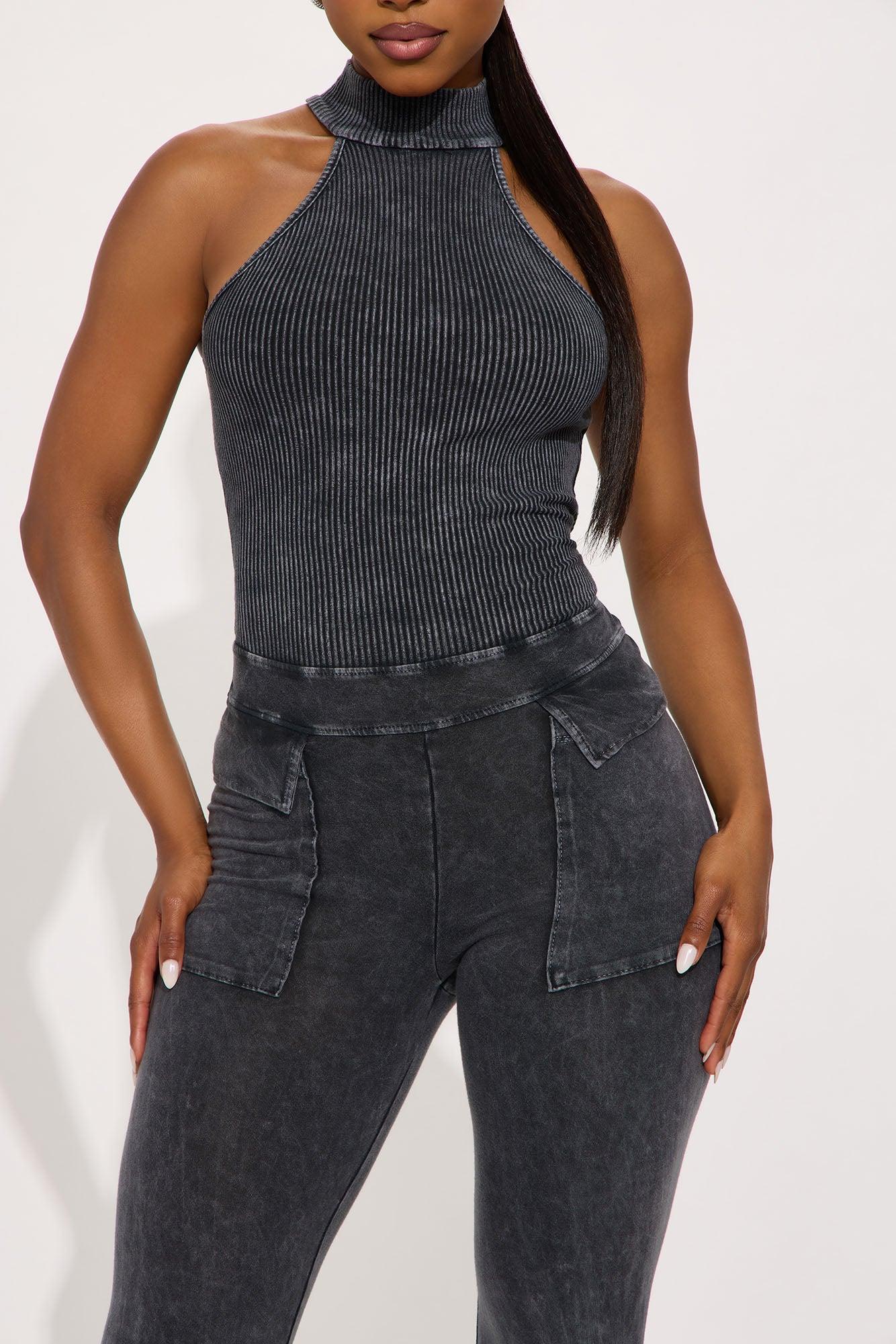 Day Off Washed Flare Leg Jumpsuit - Black Female Product Image