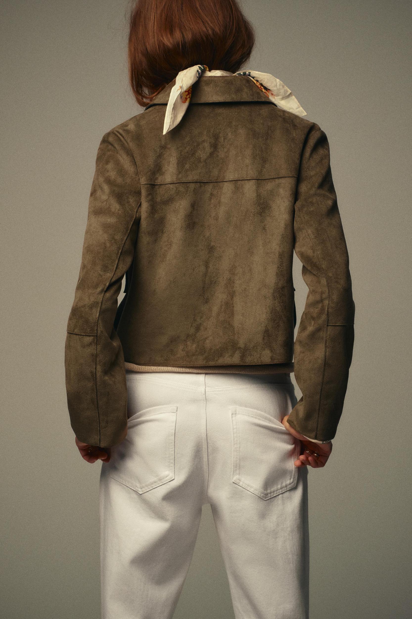 FAUX SUEDE CROPPED JACKET Product Image