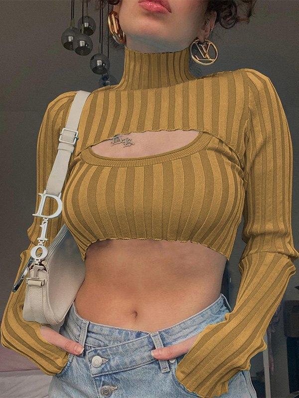 Super Crop Striped Sweater Set Product Image