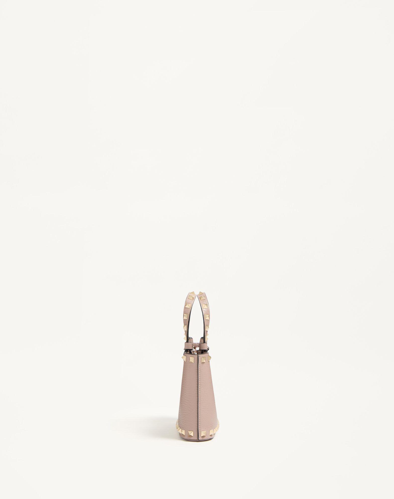 Mini Rockstud Shopping Bag In Grainy Calfskin Product Image