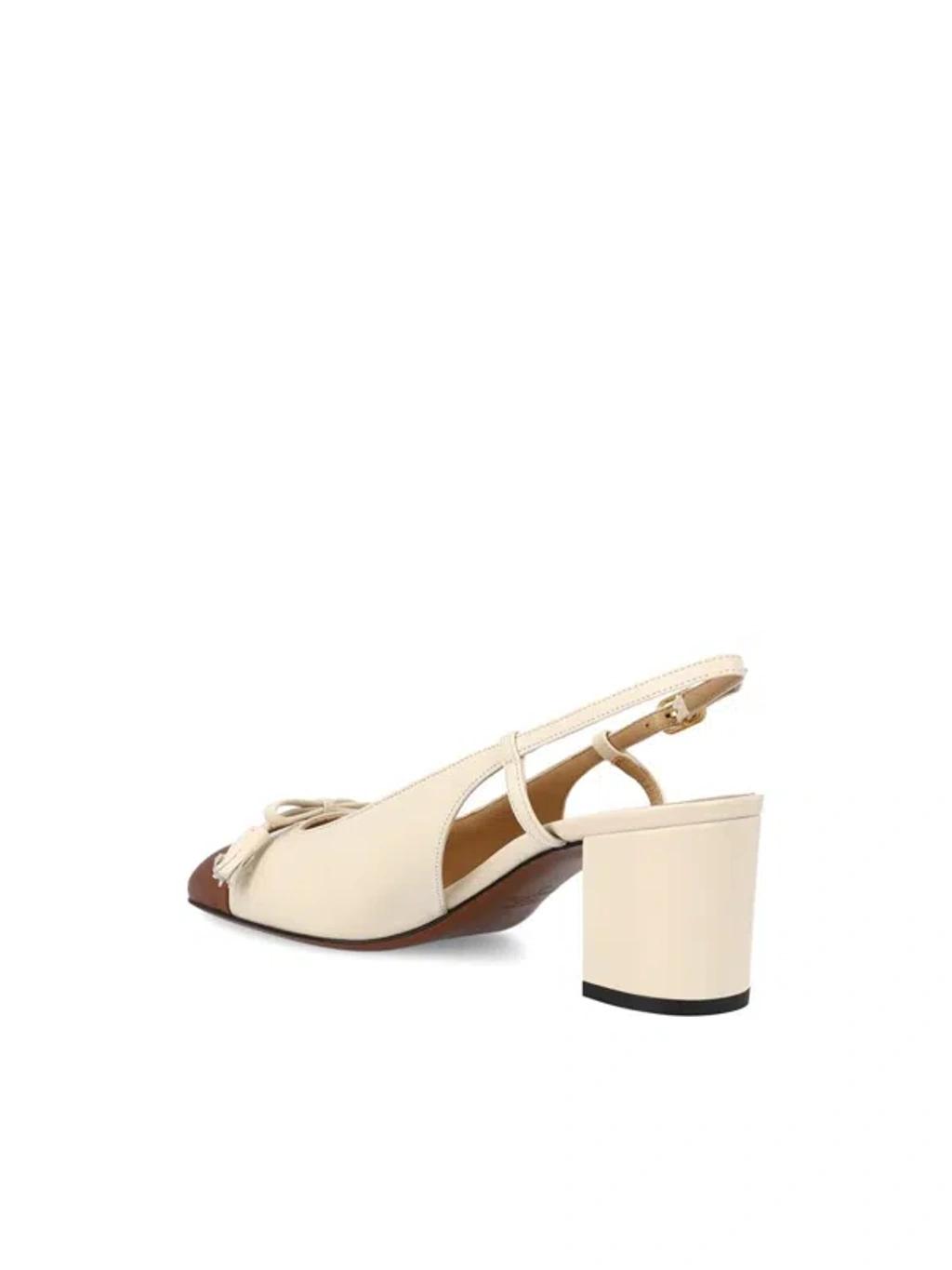VALENTINO GARAVANI Leather Vlogo Signature Pumps With Slingback Strap In Neutral Product Image
