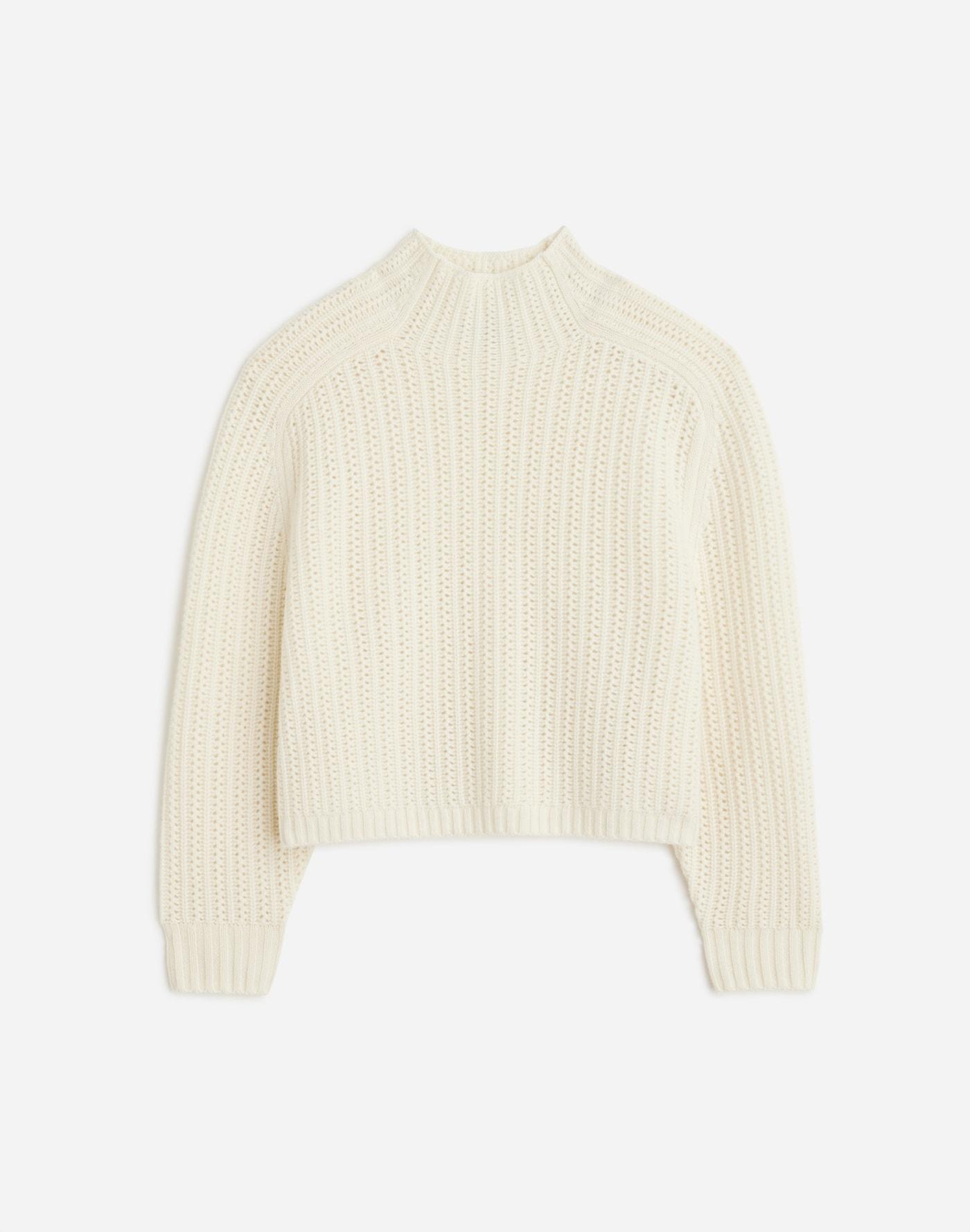 Pointelle-Stitch Mockneck Sweater Product Image