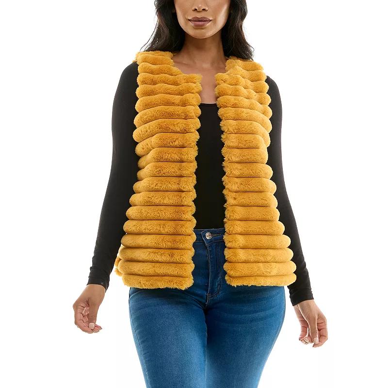 Women's Nina Leonard Horizontal Faux Fur Vest,  Product Image
