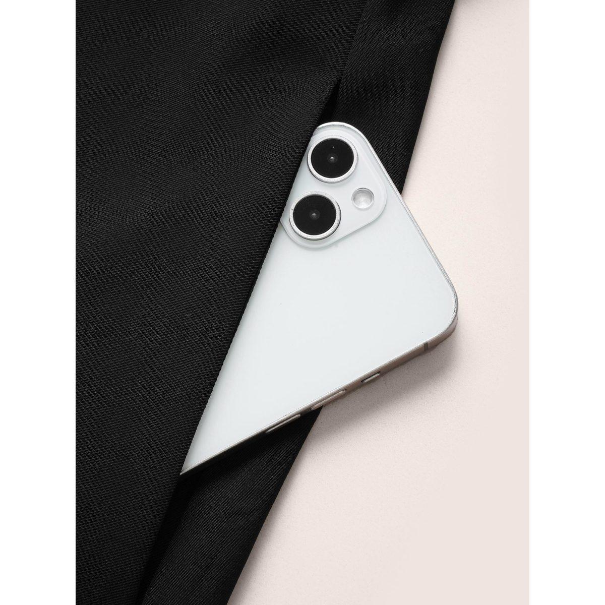 Plus Size Asymmetrical Neck Button Detail Midi Dress Black Women At the Office Non Asymmetrical Neck Sleeveless Curvy Midi Dress BloomChic 26/4X Product Image