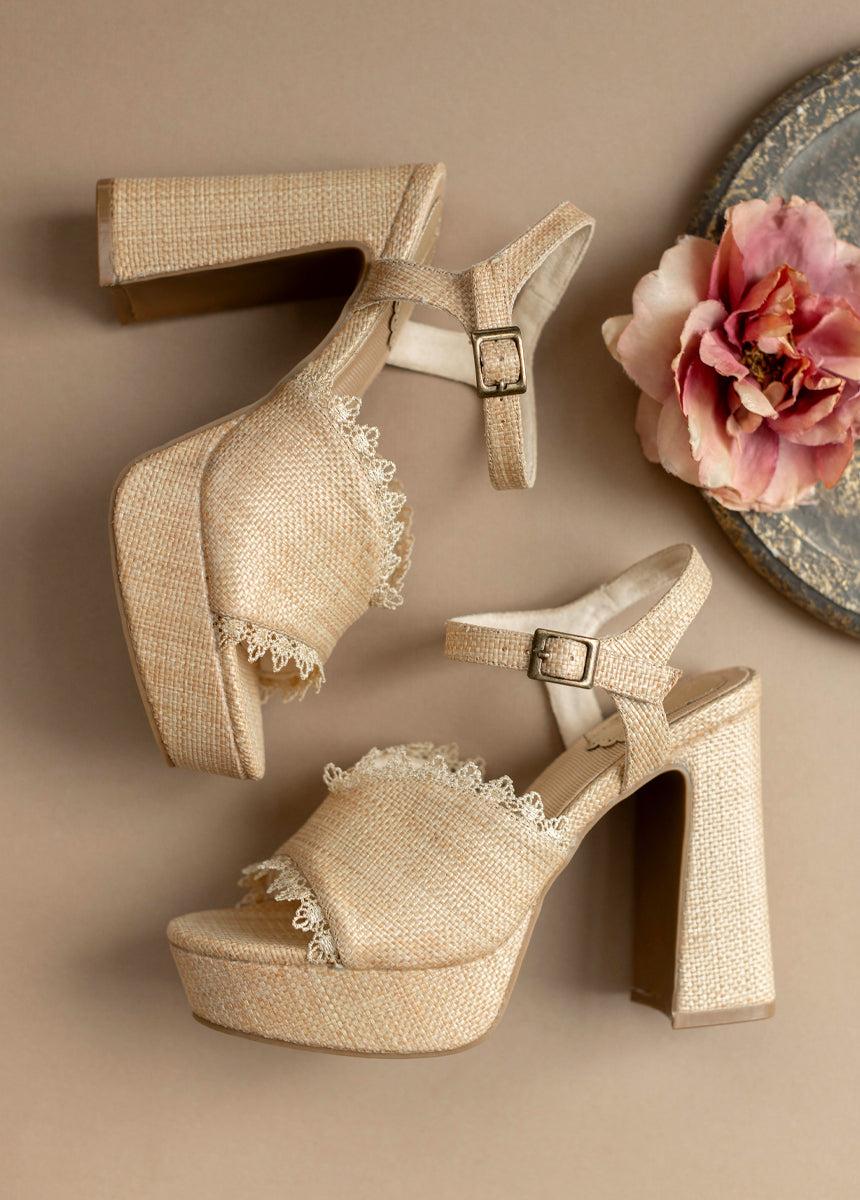 Valentine Platforms in Raffia Product Image
