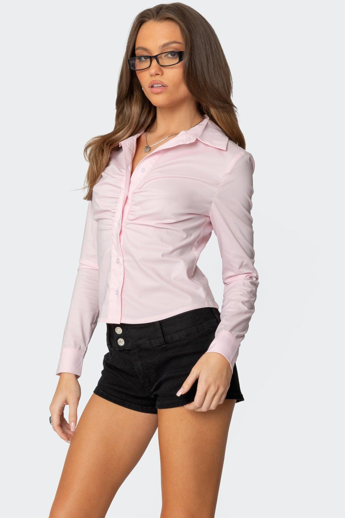 Delphina Tailored Button Up Shirt Product Image