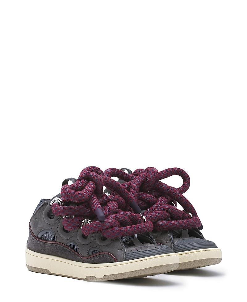 Womens Curb Sneakers In Leather With Snake Laces Product Image