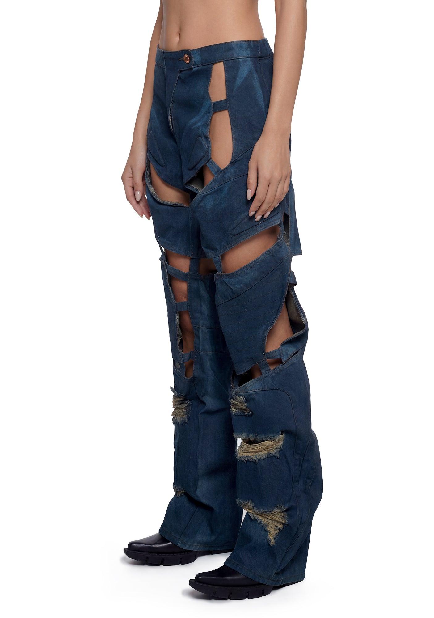 Moto Denim Floating Pants Product Image