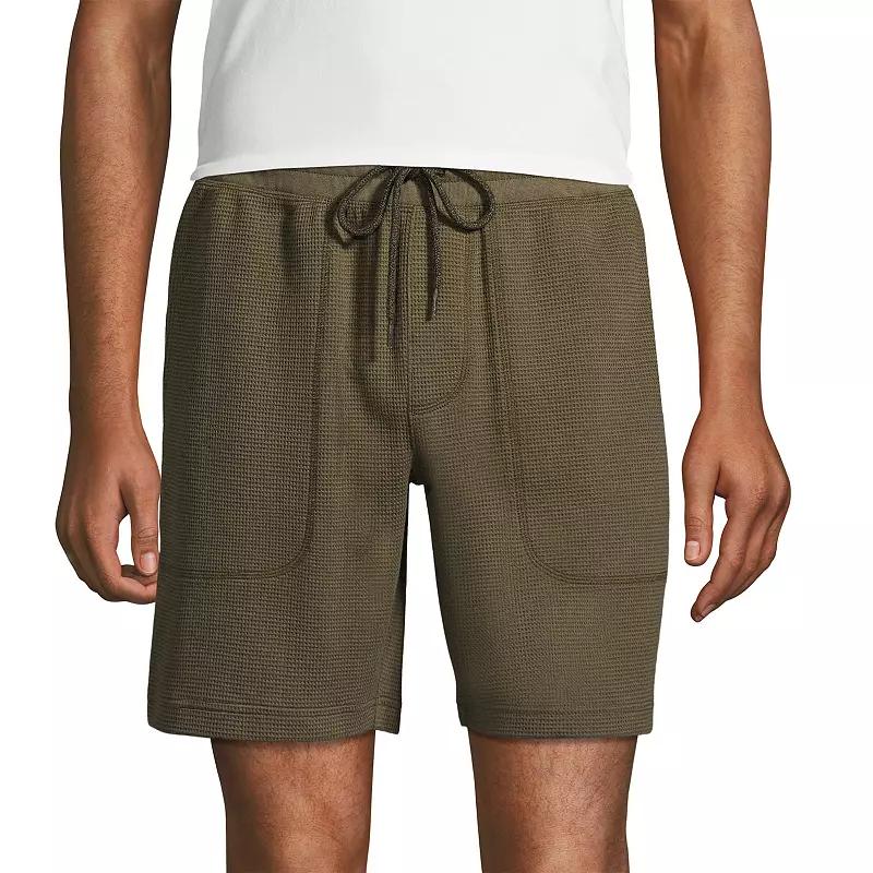 Men's Lands' End Waffle Pajama Shorts, Size: Small, Gray Grey Product Image