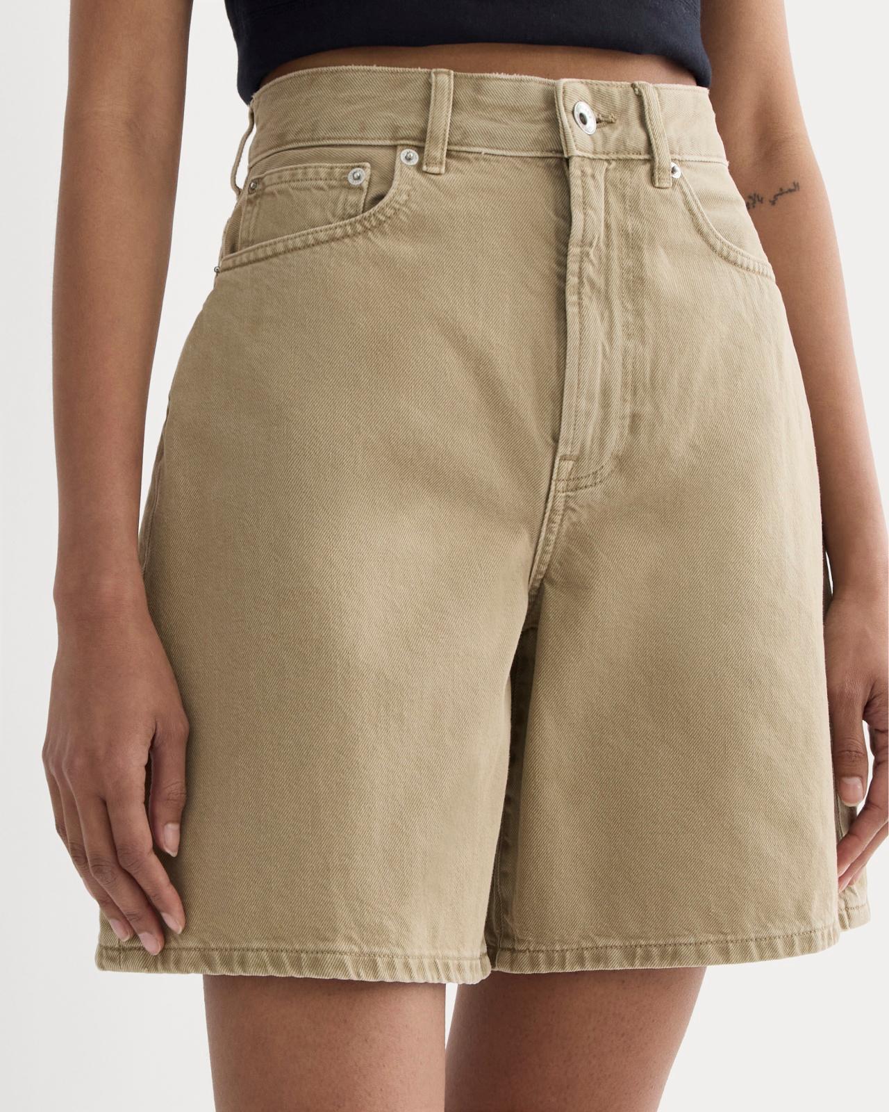 The Long A-Line Denim Short Product Image