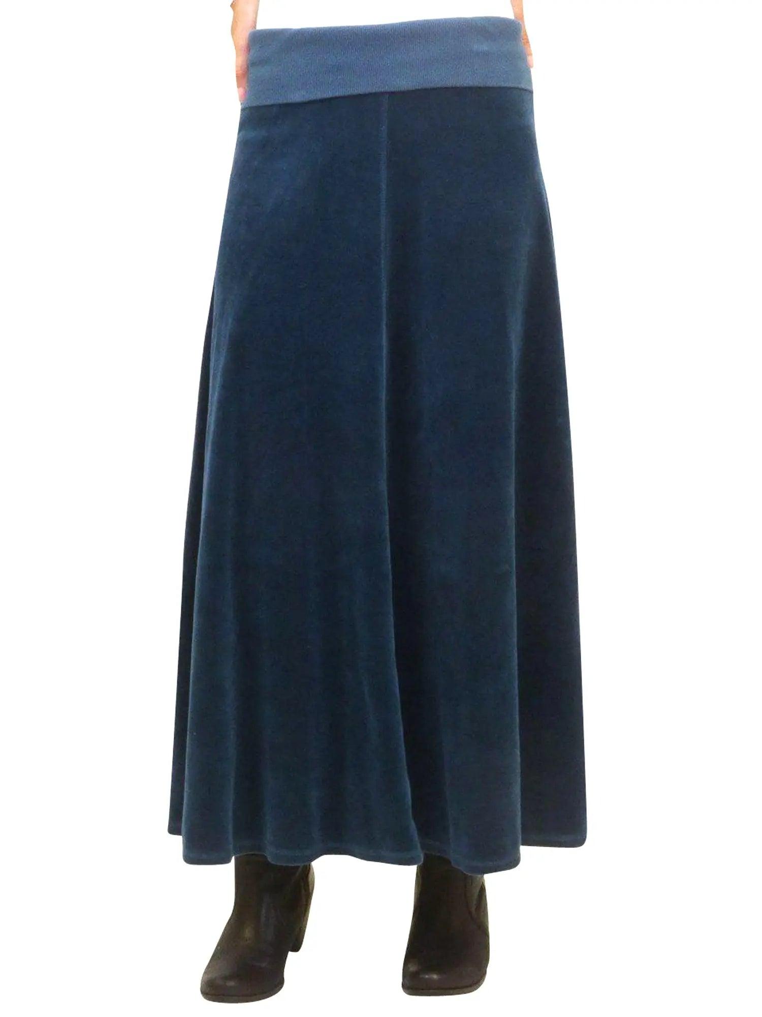 Hard Tail Rolldown Waist Velour Sweep Skirt V-128 Product Image